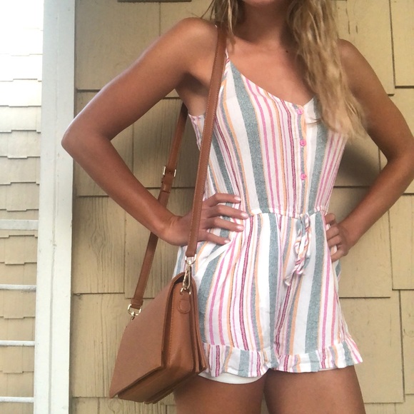 SOLD Striped Romper - Picture 2 of 6